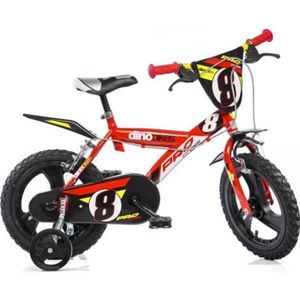 VÉLO ENFANT Vélo enfant DINOBIKES 16'' - Cadre acier rouge - Freins avant et arrière - Pneus gonflables