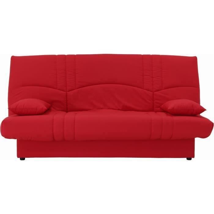 Banquette clic clac 3 places - Tissu rouge - Style Contemporain - L 190 x P 92 cm - DREAM