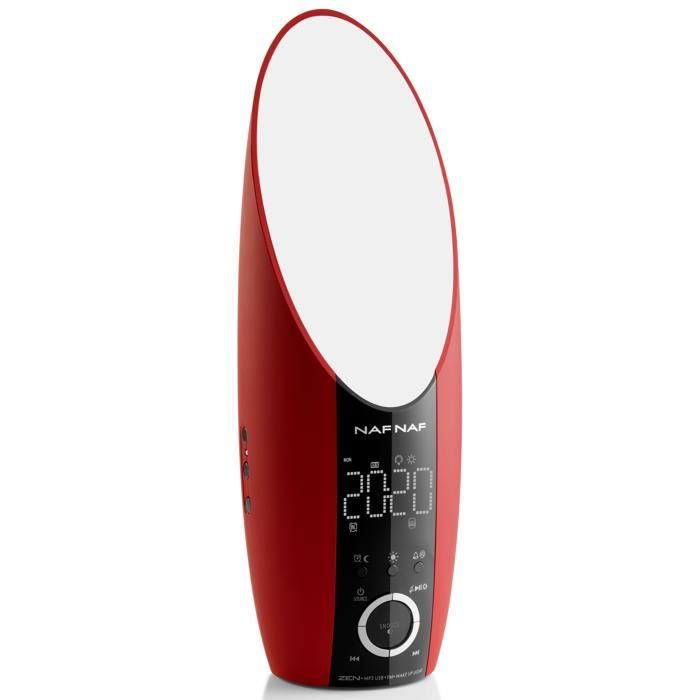 NAF NAF DNI050 ZEN - Réveil lumière LEDS MP3 USB Rouge