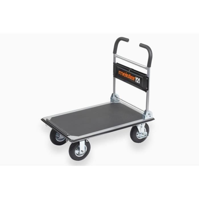 Chariot Plateforme Tout-Terrain Meister Cross-Over 300 Kg – Pliable, Roues Gonflables, Freins