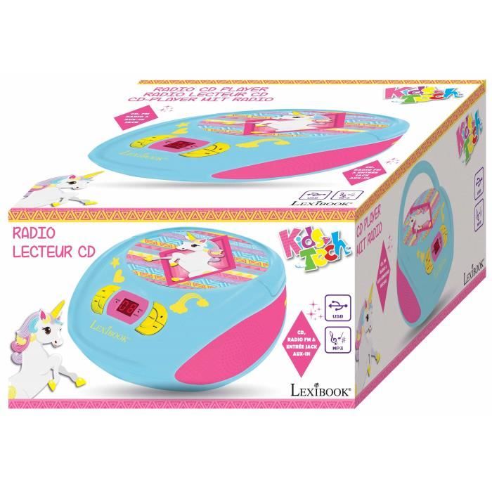 Lexibook- Licorne-Lecteur CD Bluetooth pour Enfants-Portable, Effets  Lumineux, Prise Micro, Entrée aux-in, Pile ou Secteur, Filles, - Cdiscount  Jeux - Jouets