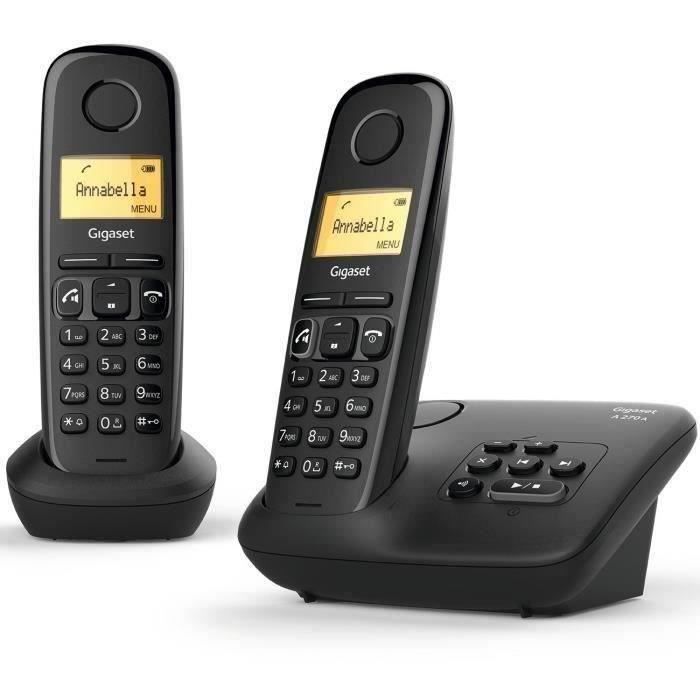 Téléphone sans fil avec répondeur Gigaset A270 A Duo - Noir - Cdiscount  Téléphonie