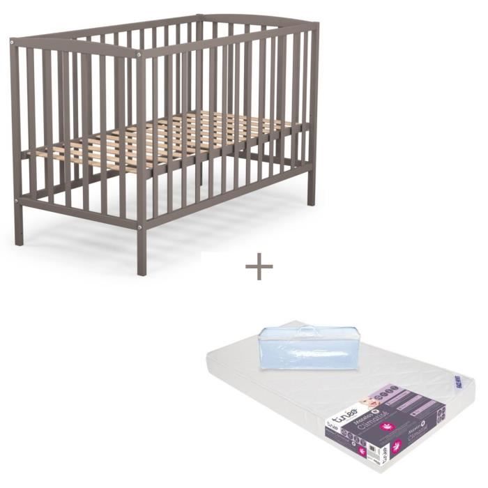 At4 Lit A Barreaux Bebe Taupe Matelas Tineo Matelas De Voyage Offert Cdiscount Puericulture Eveil Bebe