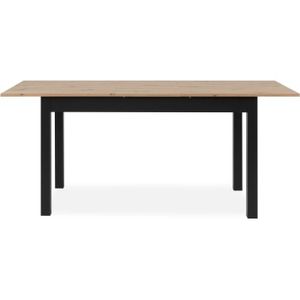 TABLE À MANGER SEULE Table extensible COBURG + 1 allonge 40cm - Style industriel - Chêne artisan/noir- 10 Personnes - L 137-177 x H 76,5 x P 80 cm