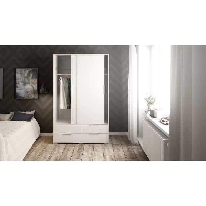 Armadio Camera Space Stile Contemporaneo - Bianco, 3 Ripiani, 175x40x41cm - Foto 2