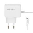 PNY Chargeur Secteur Micro-USB avec câble intégré pour Téléphone portable / Tablette 12 W Blanc-0