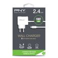 PNY Chargeur Secteur Micro-USB avec câble intégré pour Téléphone portable / Tablette 12 W Blanc-3