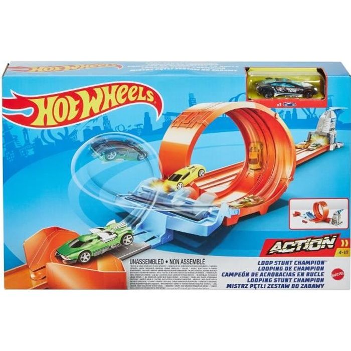 Hot Wheels - Looping de Champion - Circuit / Petite voiture Circuit - Orange - Dès 4 ans