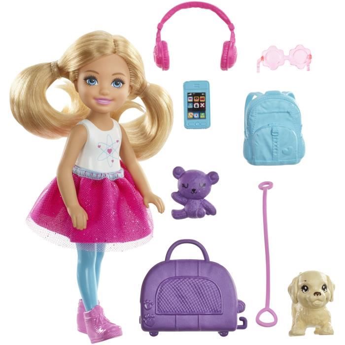 Coffret poupée Chelsea - BARBIE - Voyage - Accessoires de voyage