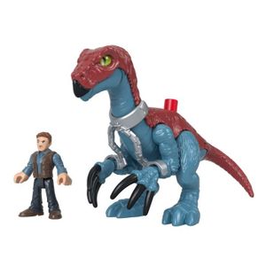 FIGURINE - PERSONNAGE FISHER - PRICE IMAGINEXT -  Jurassic World - Slasher Dino Et Personnage - Figurine d'action 1er age - 3 ans et +