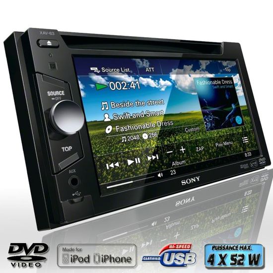 Sony XAV63 Autoradio 2 DIN Multimédia Cdiscount Auto