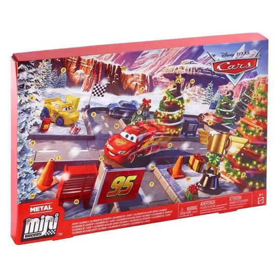 D Arpeje Cars de Disney de Noël Calendrier de lAvent avec 24 Surprises Cdic086 Rouge 1 Taille 