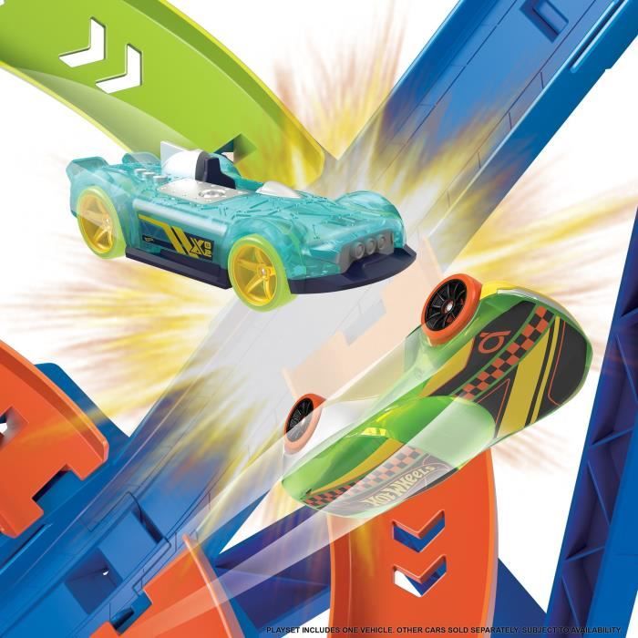 Hot Wheels Cyclone Crash Playset Circuit Mini Véhicules Booster