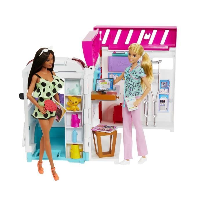 Barbie®-Véhicule Médical-Coffret ambulance et clinique et