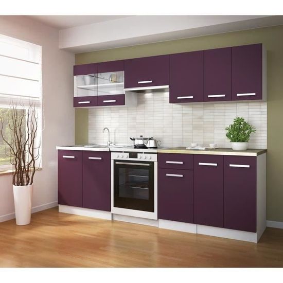 Aubergine Mat Ultra Meuble Haut Vitre De Cuisine L 80 Cm Ameublement Et Decoration Meubles Clube92 Com Br