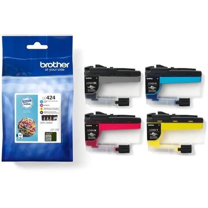 Pack de 4 Cartouches LC424VAL – BROTHER – Noir Cyan Magenta et Jaune haute capacité de 750 pages – Pour DCP-J1200W
