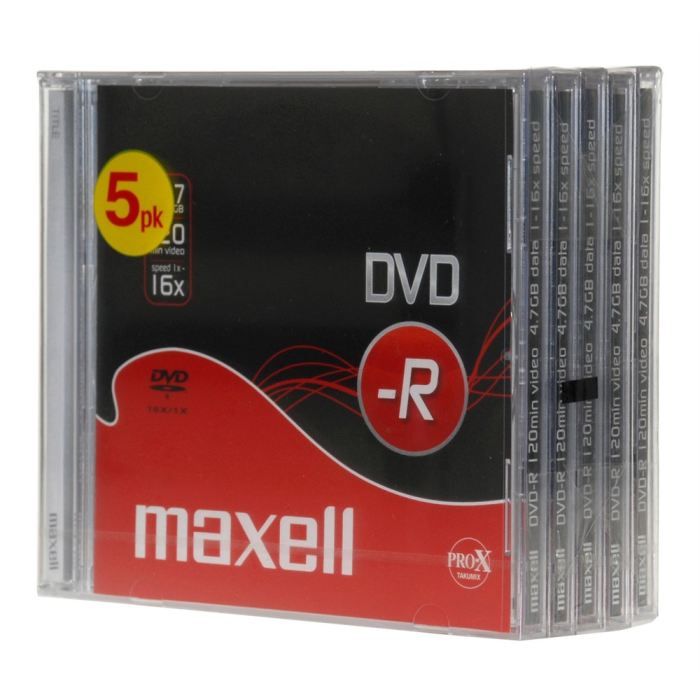 Maxell 5 x DVD R pour vidéo 4.7 Go - vue 2
