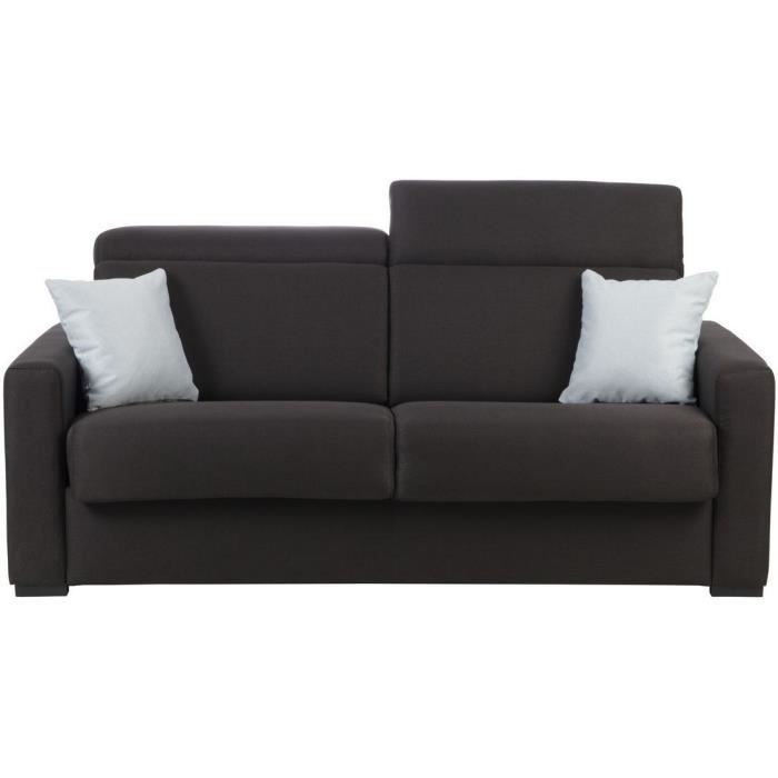 Canape Convertible 3 Places Tissu Graphite Rapido L190 X P100 X H85 100 Cm Roma Cdiscount Maison