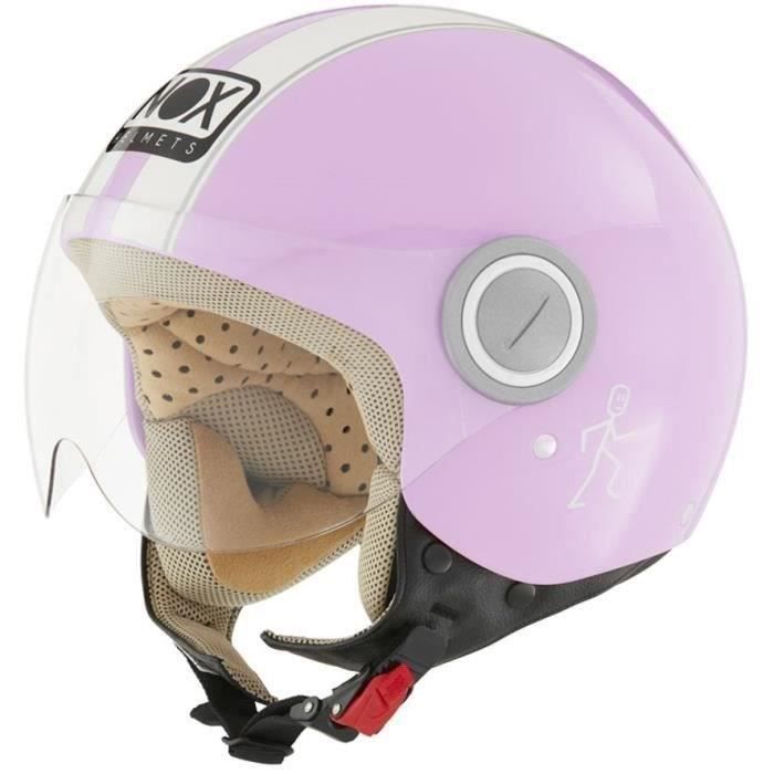 NOX - Casque scooter jet - N210 - Violet et blanc