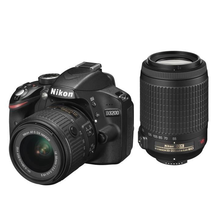NIKON D3200 + 18-55mm VR II + 55-200VR KIT - Cdiscount Appareil Photo