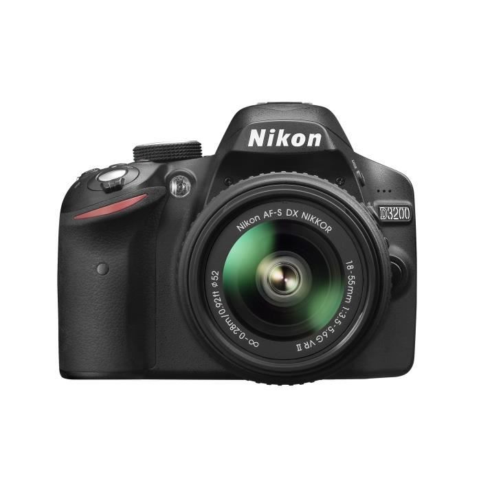NIKON D3200 KIT + AF-S DX 18-55 VR II noir - Cdiscount Appareil Photo