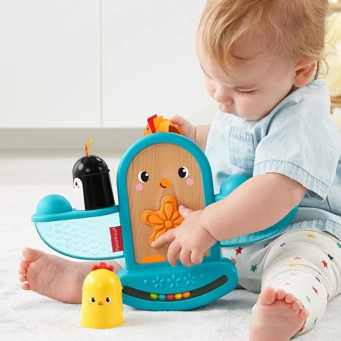 Jouet d eveil FISHER PRICE Mon Oiseau a Bascule a Empiler Bois et plastique Bleu 6 mois et Cdiscount Jeux Jouets