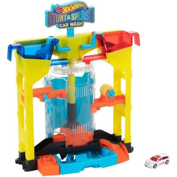 Hot Wheels - Station de Lavage - Circuit - Jouet pour Enfant - 1 Véhicule Color Shifter Inclus