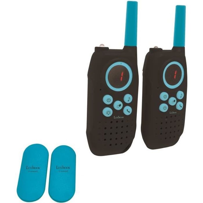 Talkies-walkies LEXIBOOK noirs - Portée 5 km - Fonction communication d'un à un et un à plusieurs