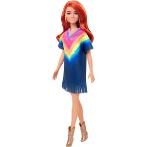 Barbie fashionistas robe arc en ciel Cdiscount