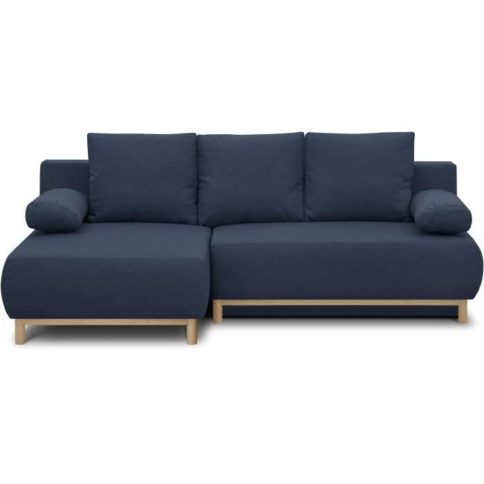 Canapé d'angle 3 places Bleu Tissu Design