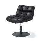 HOME DECO FACTORY Fauteuil pivotant tissu noir - Style industriel - L 89 x P 39 x H 66 cm
