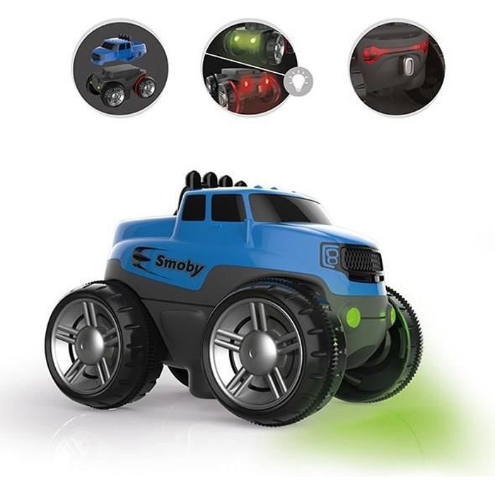 véhicule circuit - smoby - flextreme camion - carrosserie interchangeable - effets lumineux - bleu
