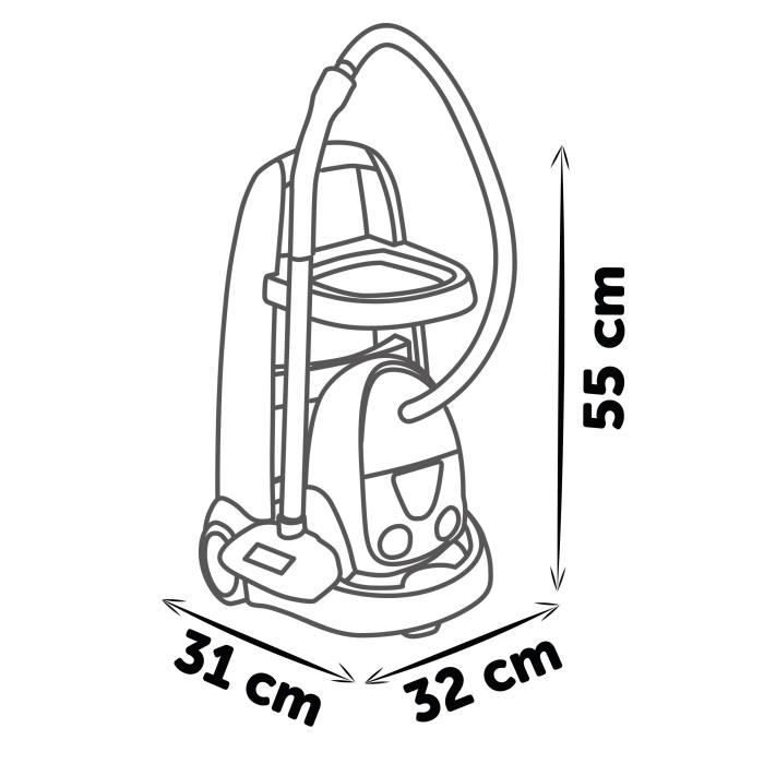 Chariot De Ménage Smoby Avec Aspirateur - 9 Accessoires - Bruit Réel - Dès 3 Ans