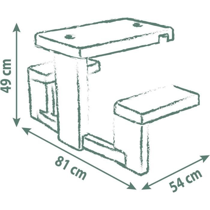 Table De Pique-nique Smoby Life - Avec 2 Bancs, Pour Enfants, Compatible Avec La Maison Playhouse