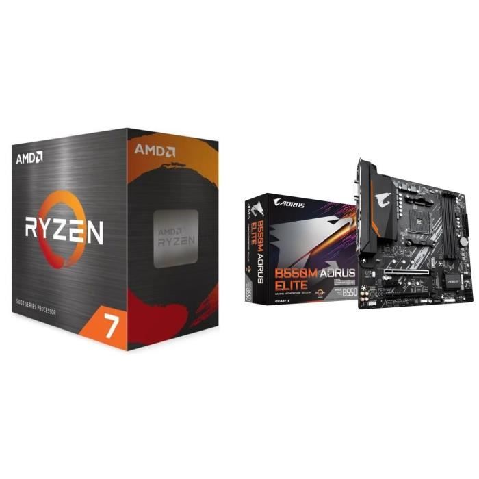 PACK Processeur AMD RYZEN 7 5800X - AM4 - 4,70 GHz - 8 cœurs + Carte mère  GIGABYTE B550M AORUS ELITE - Cdiscount Informatique