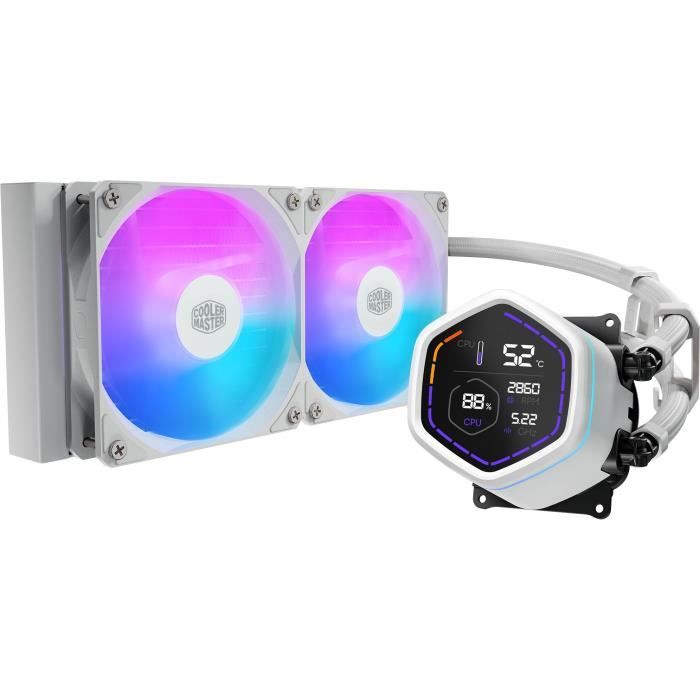 COOLER MASTER - MasterLiquid Core Nex Digital 240 White ARGB - MLX-D24M-A18PW-RD - Watercooling - Ventilateur Ø 120 mm