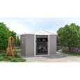 Abri de jardin en métal 5,29 m² - Kit d'ancrage inclus - Taupe-4