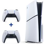 SONY COMPUTER ENTERTAINMENT Pack PS5 Standard : Console PS5 (Modèle Slim) + 2ème Manette sans fil PS5 DualSense Blanche
