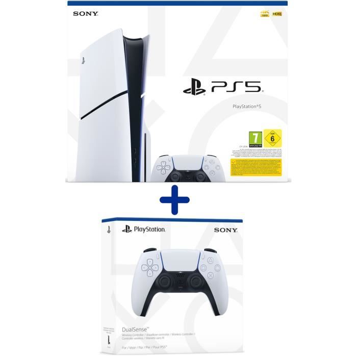 Une console PlayStation 5 avec 2 manettes, 6 jeux et un …