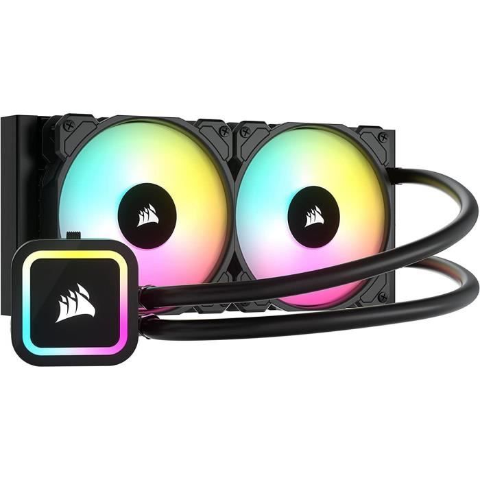 CORSAIR – H100x ELITE – Kit de Watercooling tout-en-un – Radiateur 240mm – Noir – (CW-9060065-WW2)