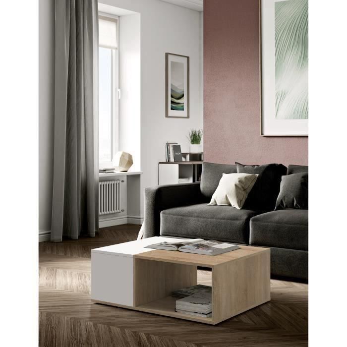Table Basse Chene Et Noir Achat Vente Pas Cher