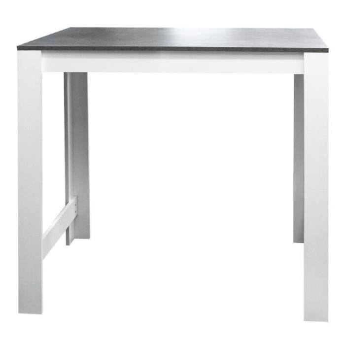 Curry Table Bar De 2 A 4 Personnes Style Contemporain Blanc Mat Et