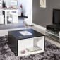 65121x67 et transformable Noir CHARLY Table cm basse cFlKJ1