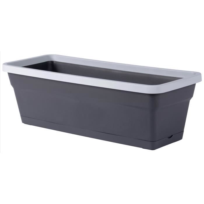 Jardinière Toscane Avec Plateau – 50 X 18 X 16,7 Cm, Vert Laurier, Polypropylène, Fabriquée En France - 8