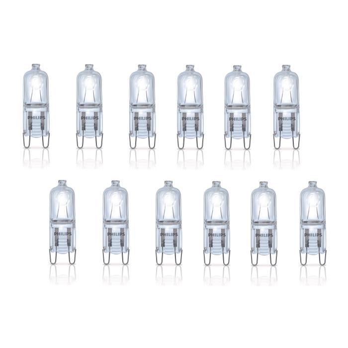 Calugy Lot De 10 Ampoules Halogènes G9 42 W 630 Lumens 827 Blanc Chaud