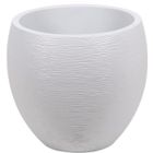 Pot de fleurs Rond Egg Ø 50cm - EDA - Graphit - 46 L - Ø 50 x H. 45 cm - Blanc cérusé