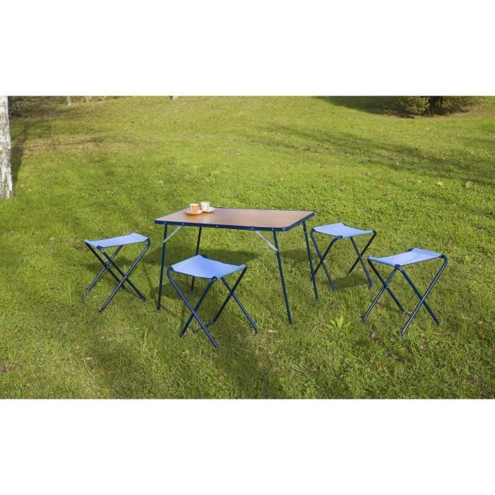 Eredu Set Table Camping Avec Tabourets 541 Tx 95x60 Cm Marron