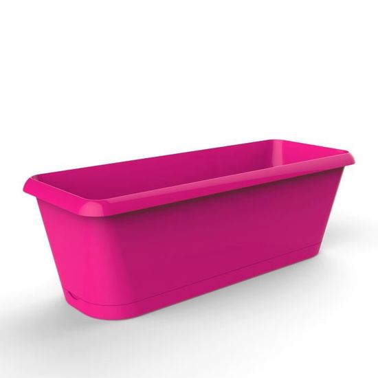EDA Jardinière Chorus 60 Cm Rouge Rubis - Plateau Clipsé Avec Réserve D'Eau 11,6 Litres - Idéale Pour Balcon Et Terrasse
