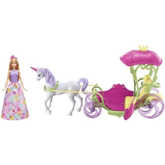 BARBIE Princesse et sa Calèche Cdiscount Jeux Jouets