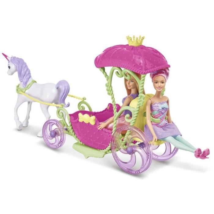 Lot calèche barbie + cheval + poney jouet fille - Barbie